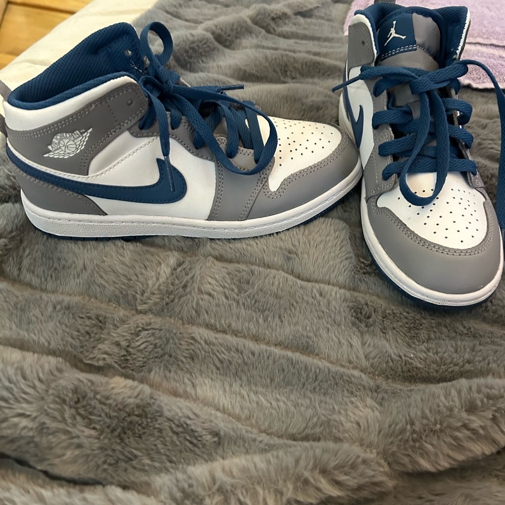 Nike Air Jordan High-Top Sneakers - Gray and Blue